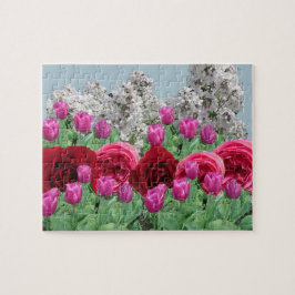 Blandad blomsterträdgård pussel