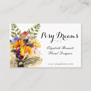 Blandad Bouquet med Big Bow Florist Visitkort