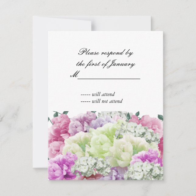 Blandad bukett av blommor svars kort (Framsida)