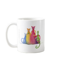 Blandad familj av 5, vattenfärgkonstmugg