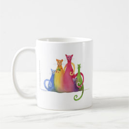 Blandad familj av 5, vattenfärgkonstmugg kaffemugg