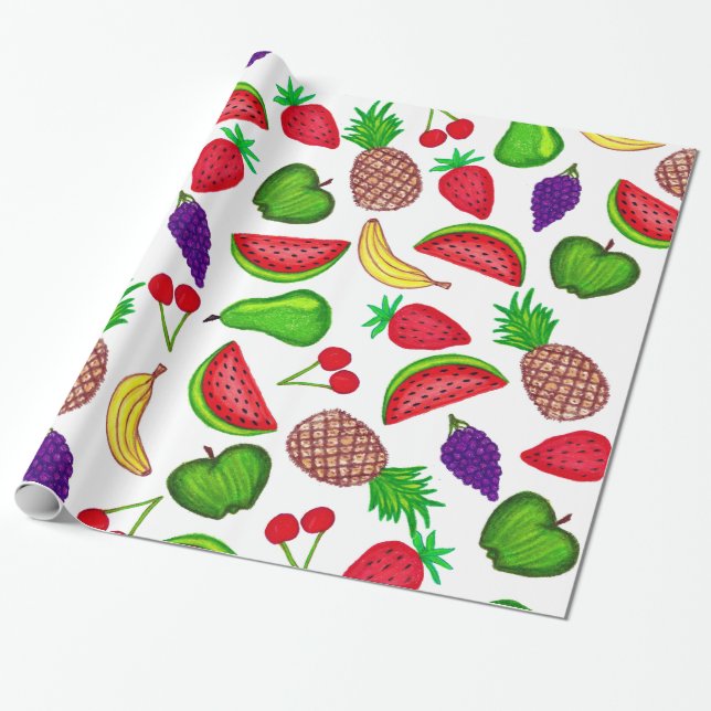 Blandad frukt Tutti för fruktig hand Presentpapper (Utrullad)