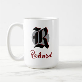 Blandad Golf Pappa Vintage Gotisk Monogram Namn Kaffemugg