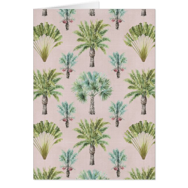 Blandad Grönt Handflatan Träd Hälsningskort (Framsidan)