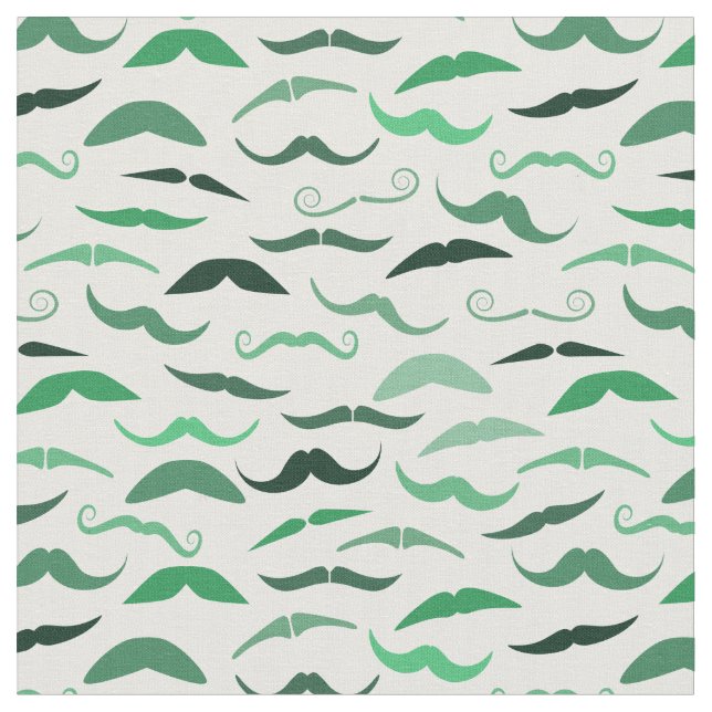 Blandad Grönt mustache Mönster Tyg (Närbild)