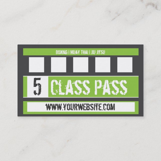 Blandad kampsportvisitkort 5 klassificerar lojalitetskort (Baksida)