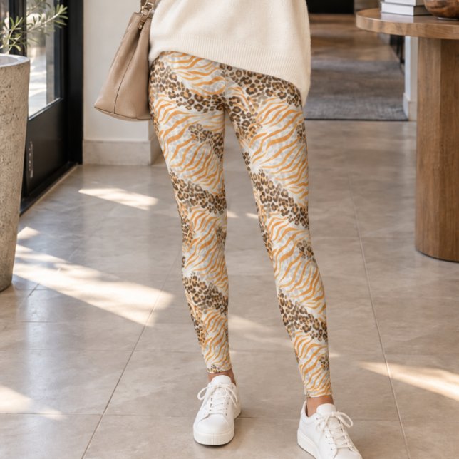 Blandad Leopardy- och Zebrastrecktryck Leggings (Skapare uppladdad)