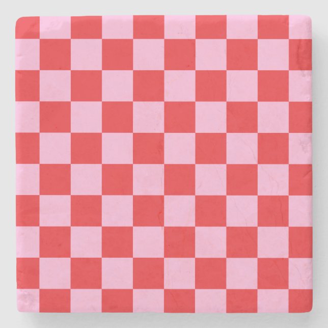 Blandad ljus rosa rutig stenunderlägg (Framsidan)