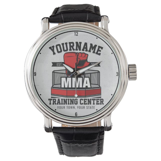 Blandad martialkonst ADD NAMN MMA Fight Training Armbandsur (Framsida)