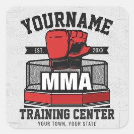 Blandad martialkonst ADD NAMN MMA Fight Training Fyrkantigt Klistermärke