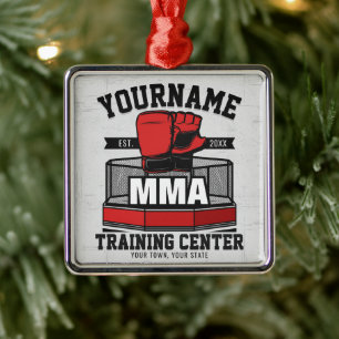 Blandad martialkonst ADD NAMN MMA Fight Training Julgransprydnad Metall