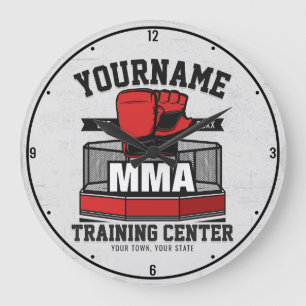 Blandad martialkonst ADD NAMN MMA Fight Training Stor Klocka