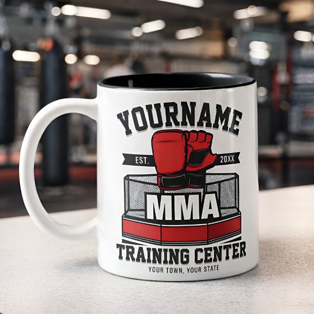 Blandad martialkonst ADD NAMN MMA Fight Training Två-Tonad Mugg (Skapare uppladdad)