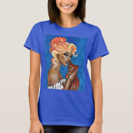 Blandad Media Collage Kattmamma T-Shirt - Konstnär