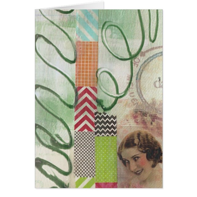 Blandad Media Dam Collage Hälsningskort (Framsidan)