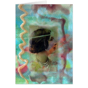 Blandad Media Dam Collage i Pastel Shades Hälsningskort