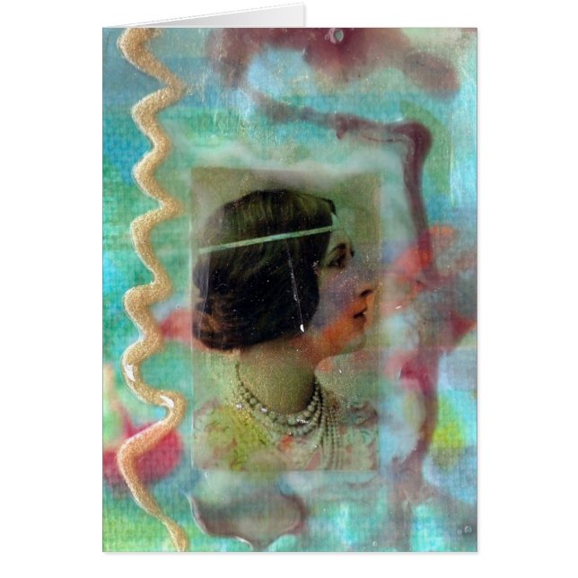 Blandad Media Dam Collage i Pastel Shades Hälsningskort (Framsidan)