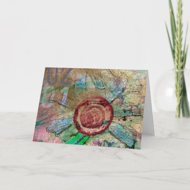 Blandad media och digitalblomma, få snart kort (Framsida)