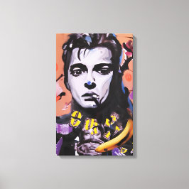 Blandad Media Porträtt - Akryl och Collage Canvas