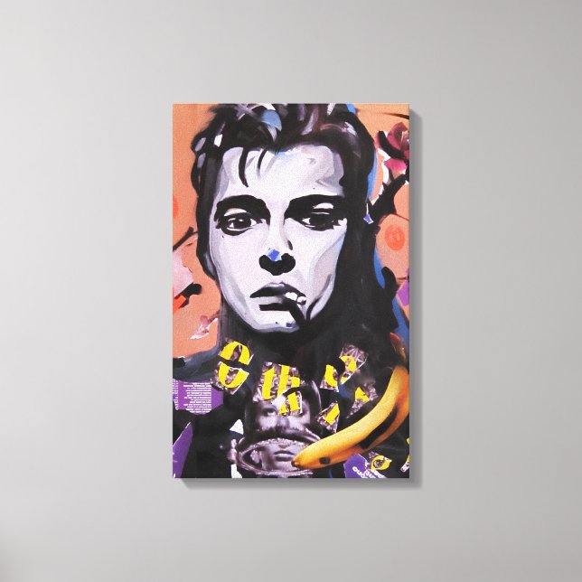 Blandad Media Porträtt - Akryl och Collage Canvas (Framsida)