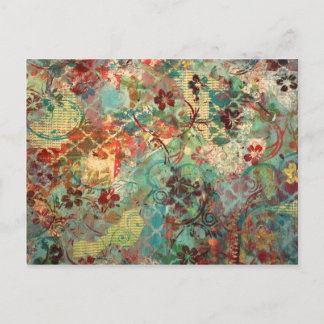 Blandad mediehandmålad design vykort