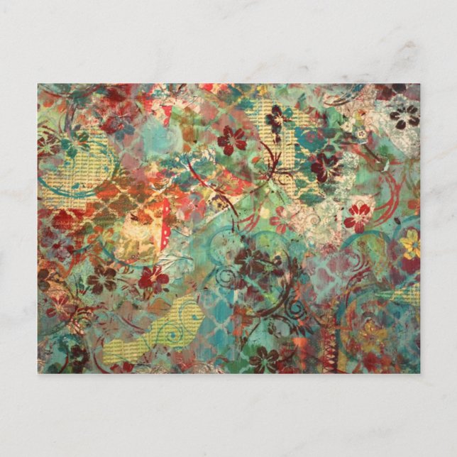 Blandad mediehandmålad design vykort (Framsida)