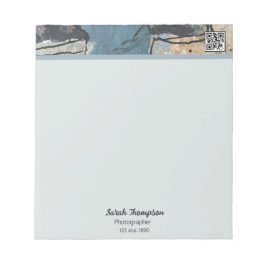 Blandad mediekod Grått Grått Abstrakt Blue QR-kod Anteckningsblock