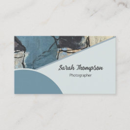 Blandad mediekod Grått Grått Abstrakt Blue QR-kod Visitkort