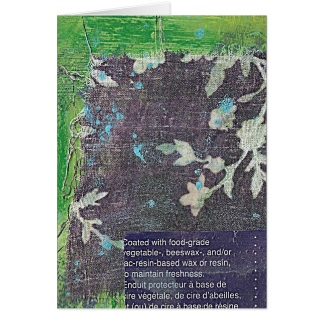 Blandad mediekollage med blå Grönt Hälsningskort (Framsidan)