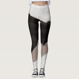 Blandad mediematning, minimalistisk abstrakt desig leggings