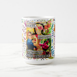 Blandad mediepinationell Rosie Riveter Kaffemugg