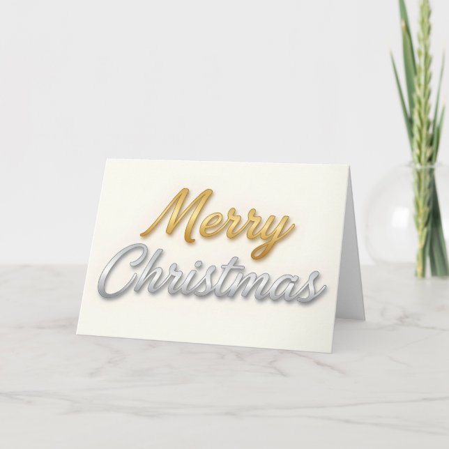 Blandad metallfolie skript God Jul Helgkort (Framsida)