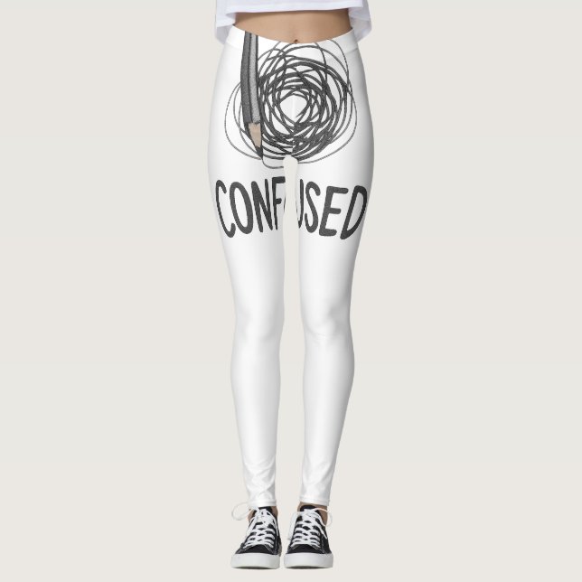 Blandad - Minimalistisk penna- och skriptkonst Leggings (Framsida)