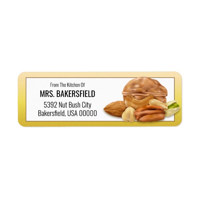 Blandad Nöt Baking Gift Returadress Etikett (Framsidan)