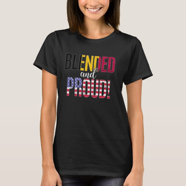 Blandad och stolt medborgare halv belgisk halv am t shirt (Framsida)