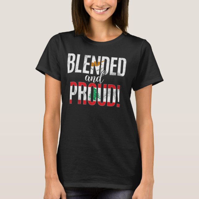 Blandad och stolt medborgare halv cypriotisk halv  t shirt (Framsida)