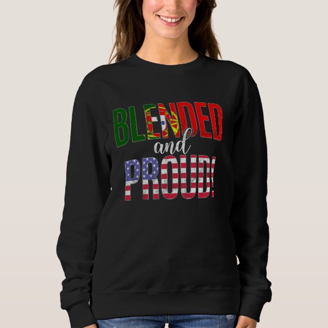 Blandad och stolt medborgare halv portugisisk halv t shirt (Framsida)