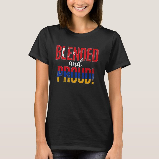Blandad och stolt medborgare halv turkisk medborga t shirt (Framsida)