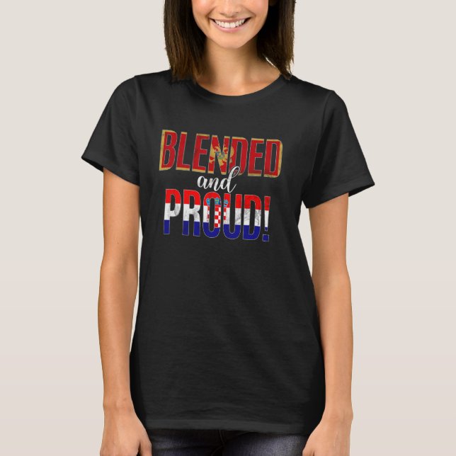 Blandad och stolt medborgare i halva Montenegro T Shirt (Framsida)