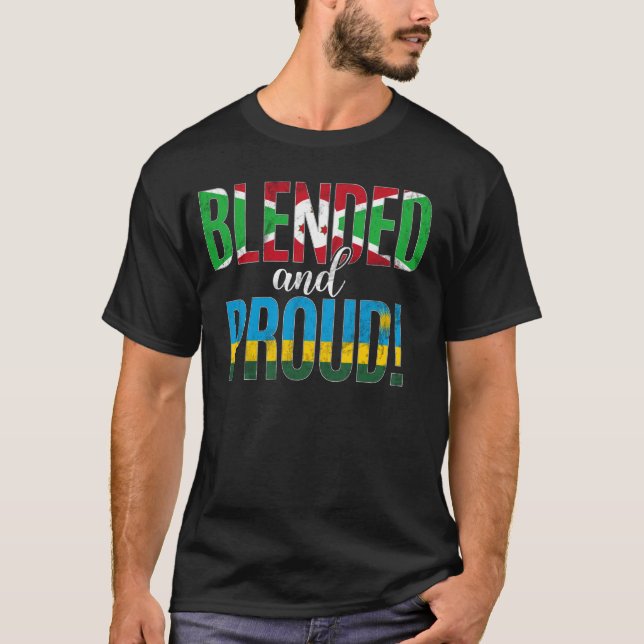 Blandad och stolt nationalitet halv Burundian halv T Shirt (Framsida)