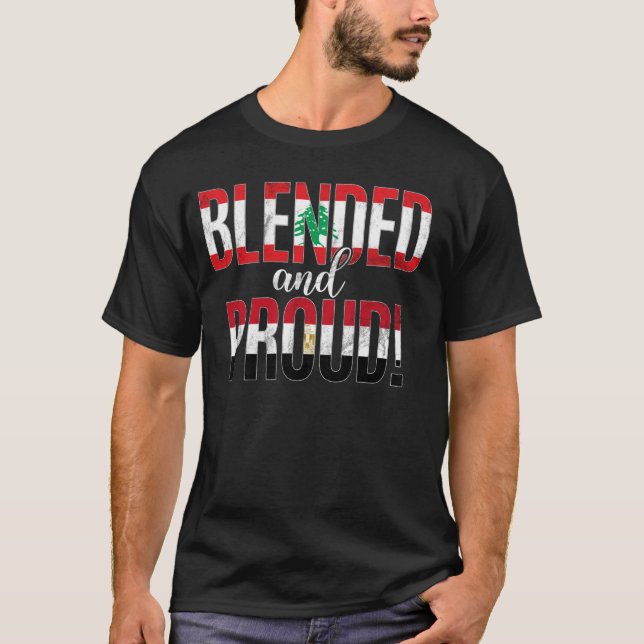 Blandad och stolt nationalitet halv libanesisk hal t shirt (Framsida)