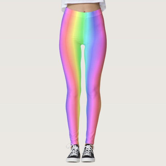 Blandad pastellfärgad regnbåge - färgSpectrum Leggings (Framsida)