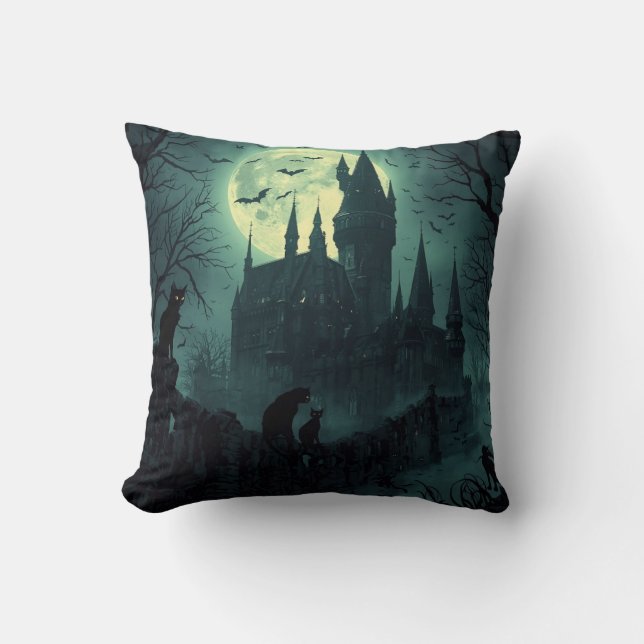 Bländad platta Halloween Square Pillow Kudde (Framsida)