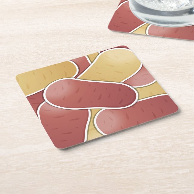 Blandad potatis av funky underlägg papper kvadrat (Vinklad)