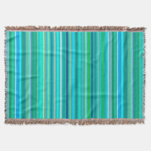 Blandad Rand, Havsblått och turkos Filt