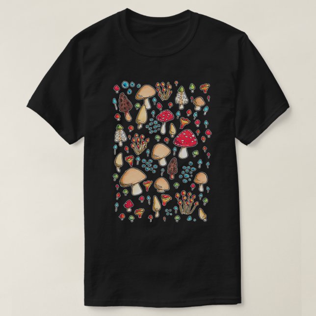 Blandad svamp i Mönster T Shirt (Design framsida)