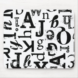 Blandad typografi standarda Mousepad Musmatta