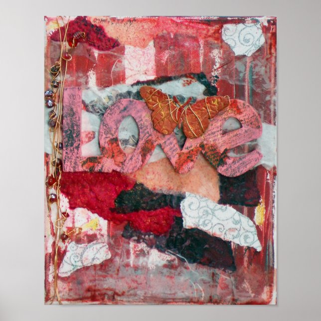Blandad utskrift av Kärlek Butterfly Art Poster (Framsidan)