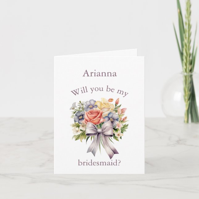 Blandad Vår Bouquet Bright-Blommigt blir du Tack Kort (Framsida)