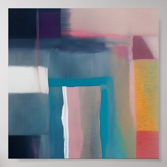 Blandade abstrakta fyrkanter poster (Framsidan)